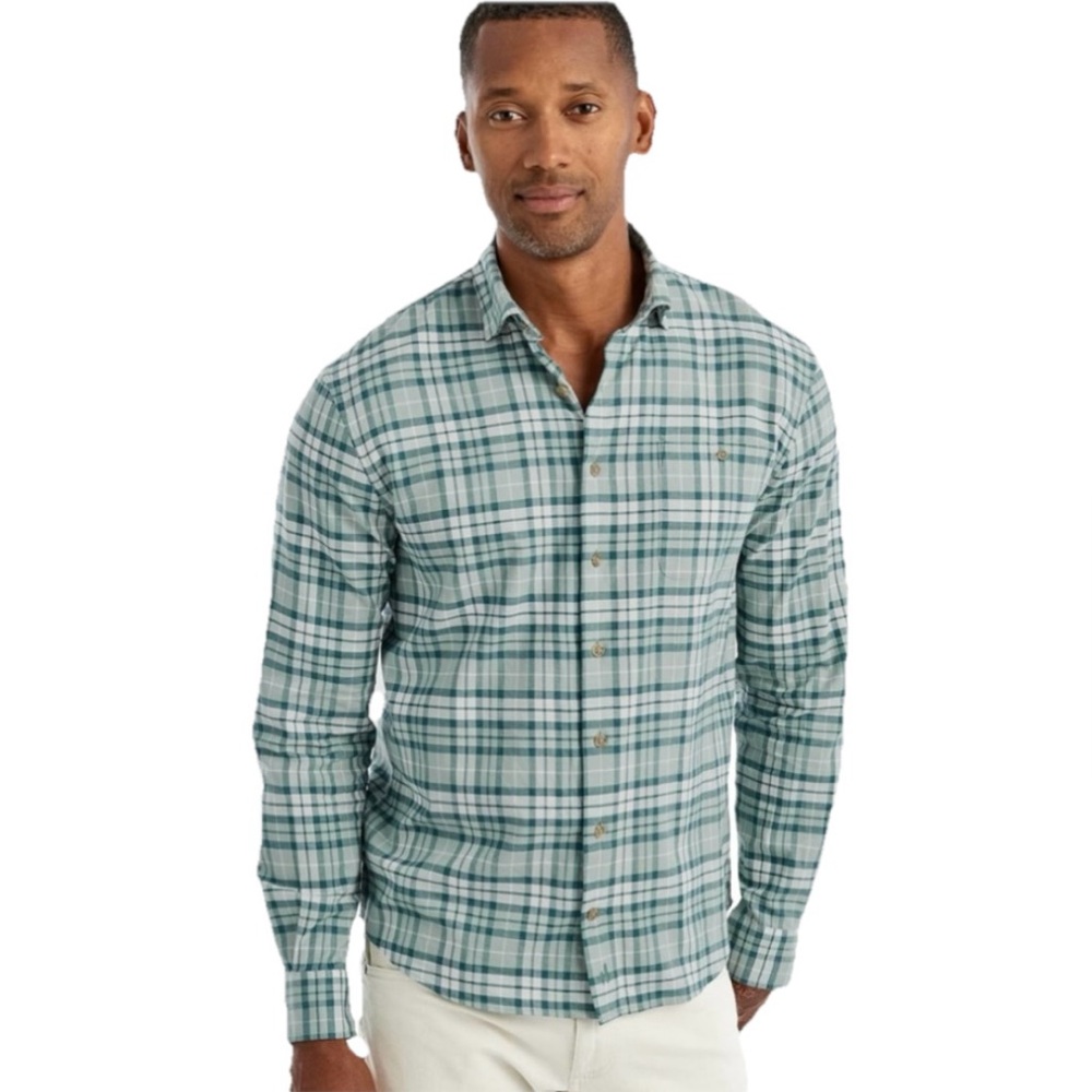 johnnie-O Hurst Button Up Men's Evergreen Green Plaid Shirt Size Small